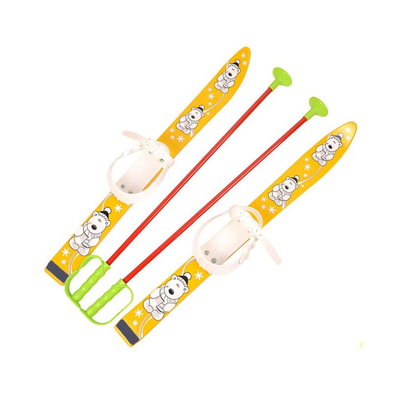 NARTY Z KIJKAMI 70 CM MOLTI misie żółty