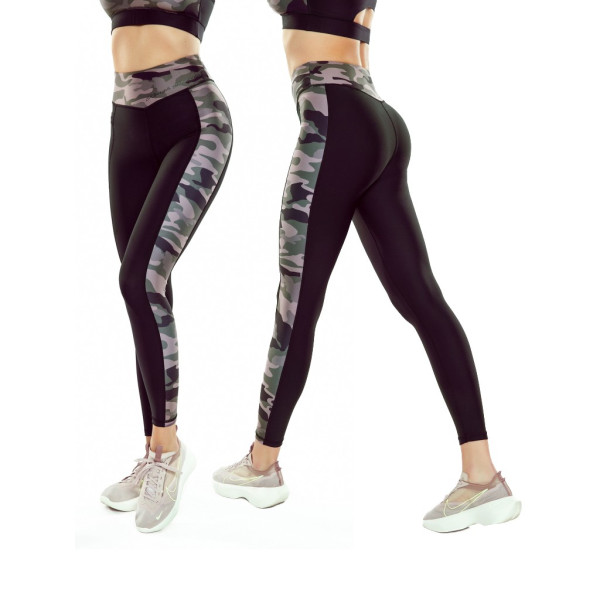 Leginsy RADICAL RABEL LONG damskie brązowe moro XS