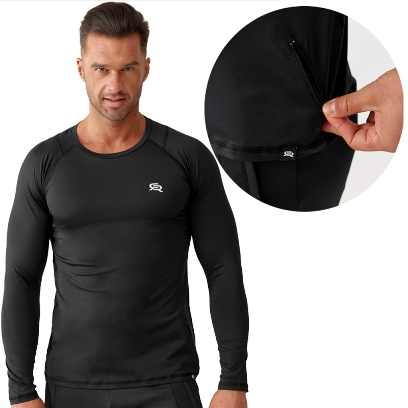 Koszulka męska RADICAL VITAL ZIP LS czarny XL
