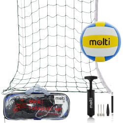Zestaw do siatkówki MOLTI+ z piłką i pompką - Wytrzymała siatka r.5