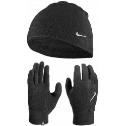 Zestaw rękawice+czapka polar NIKE 082 czar-sza M/L