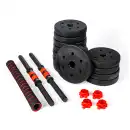 Zestaw Hantli Bitumicznych Molti 2x10kg ze Sztangą - 20kg