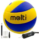 Zestaw do siatkowki Molti PS002: Pilka rozmiar 5 z pompka - Zestaw 2w1