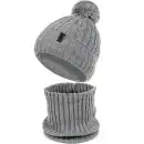 Zimowy komplet dziecięcy czapka i komin MOLTI szary 48-50 cm