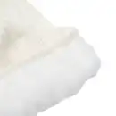 Beżowa czapka damska z wełny merino i pomponem MOLTI - Ciepła i miękka