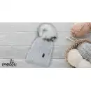 Czapka damska zimowa z wełny merino MOLTI szara z pomponem