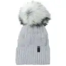 Czapka damska zimowa z wełny merino MOLTI szara z pomponem