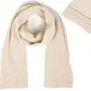 Beżowy szalik damski z wełny merino MOLTI MELINEA | Ciepły i stylowy