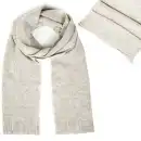 Szalik damski MOLTI SZD100 szary - Ciepły i stylowy prążkowany szal