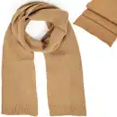 Brazowy szalik damski MOLTI SZD100 - Miekkie i cieple akcesoria