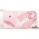 Różowy komplet damski Molti Melinea z wełny merino | Ciepły zestaw