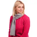 Szary szalik damski z wełny merino MOLTI - Ciepły i elegancki