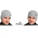 Czapka męska MOLTI z wełny merino jasnoszara - Ciepła i stylowa