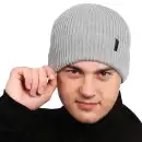 Czapka męska MOLTI z wełny merino jasnoszara - Ciepła i stylowa
