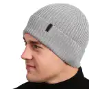 Czapka męska MOLTI z wełny merino jasnoszara - Ciepła i stylowa