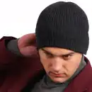 Czapka Męska z Wełny Merino MOLTI Ciemnoszara - Ciepła i Stylowa