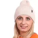 Beżowa czapka damska z wełny merino MOLTI CZD100 - Ciepła i miękka