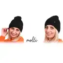 Czapka damska z wełny merino MOLTI CZD100 czarna – Ciepła i miękka