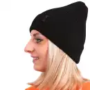 Czapka damska z wełny merino MOLTI CZD100 czarna – Ciepła i miękka