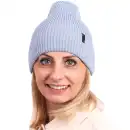 Niebieska czapka damska z wełny merino MOLTI - Ciepła i miękka