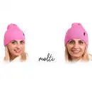 Czapka damska z wełny merino MOLTI różowa | Ciepła i miękka