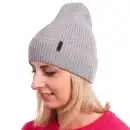 Czapka damska z wełny merino MOLTI CZD100 szara - Ciepła i miękka