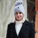 Czapka damska zimowa z wełny merino MOLTI szara z pomponem