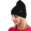 Czapka damska z wełny merino MOLTI MELINEA czarna - Ciepła i stylowa