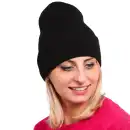 Czapka damska z wełny merino MOLTI MELINEA czarna - Ciepła i stylowa