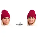 Czapka damska z wełny merino MOLTI MELINEA fuksja | Ciepła i miękka