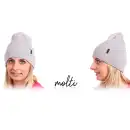 Czapka damska z wełny merino MOLTI MELINEA szara - Najwyższa jakość