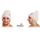 Czapka damska MOLTI szara prążkowana - Ciepła i stylowa | 55-60 cm