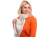 Szalik damski MOLTI SZD100 szary - Ciepły i stylowy prążkowany szal