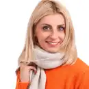 Szalik damski MOLTI SZD100 szary - Ciepły i stylowy prążkowany szal