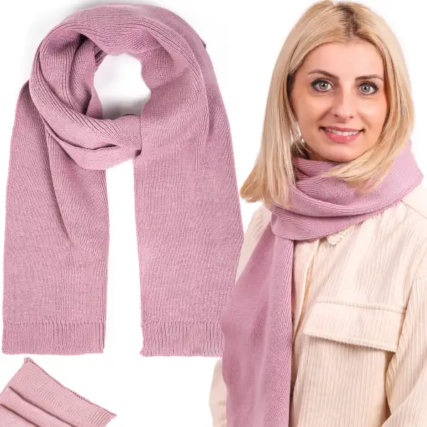 Różowy szalik damski MOLTI SZD100 - Ciepły i stylowy dodatek