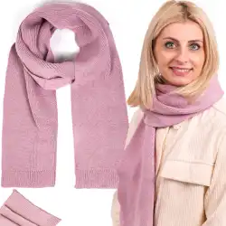 Różowy szalik damski MOLTI SZD100 - Ciepły i stylowy dodatek