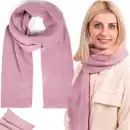 Różowy szalik damski MOLTI SZD100 - Ciepły i stylowy dodatek