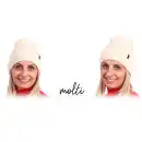 Beżowa czapka damska z wełny merino MOLTI MELINEA - Ciepła i modna