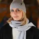 Szalik damski z wełny merino MOLTI MELINEA szary - Ciepły i stylowy