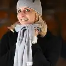 Szalik damski z wełny merino MOLTI MELINEA szary - Ciepły i stylowy