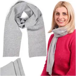 Szalik damski z wełny merino MOLTI MELINEA szary - Ciepły i stylowy