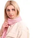 Różowy szalik damski z wełny merino MOLTI MELINEA | Stylowy i ciepły