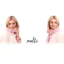Różowy szalik damski z wełny merino MOLTI MELINEA | Stylowy i ciepły