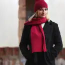 Szalik damski wełna merino MOLTI MELINEA fuksja - stylowy i ciepły
