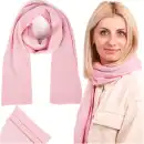 Różowy szalik damski z wełny merino MOLTI MELINEA | Stylowy i ciepły