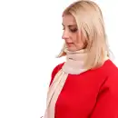 Beżowy szalik damski z wełny merino MOLTI MELINEA | Ciepły i stylowy