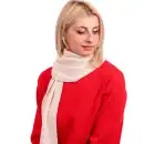 Beżowy szalik damski z wełny merino MOLTI MELINEA | Ciepły i stylowy