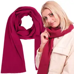 Szalik damski wełna merino MOLTI MELINEA fuksja - stylowy i ciepły