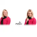 Czarny szalik damski z wełny merino Molti Melinea | Ciepły i miękki