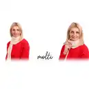 Beżowy szalik damski z wełny merino MOLTI MELINEA | Ciepły i stylowy